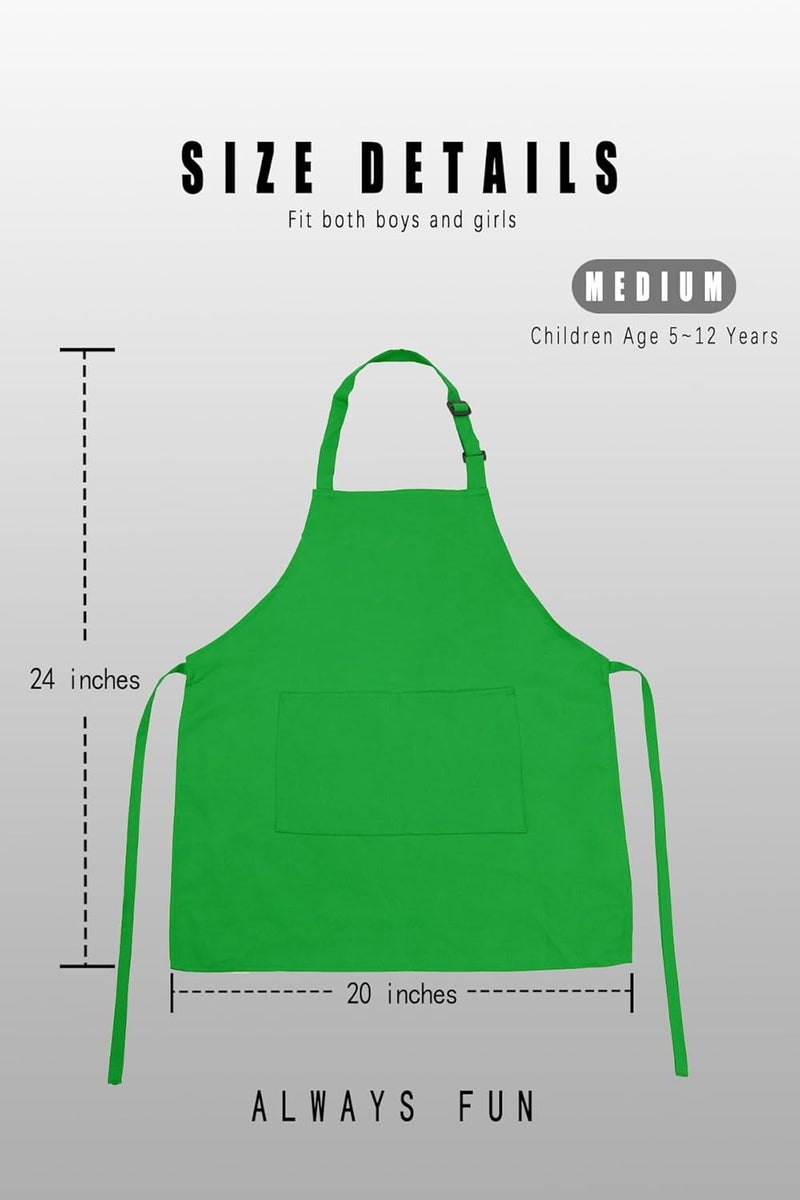 H.BETTER Kid Apron Adjustable Strap with 2 Pockets Painting Cooking Craft Backing Unisex Age 5-12 - Image 3